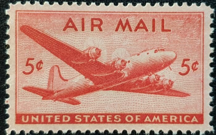 United States 1946 "Air." SG A941 5c. red MNH
