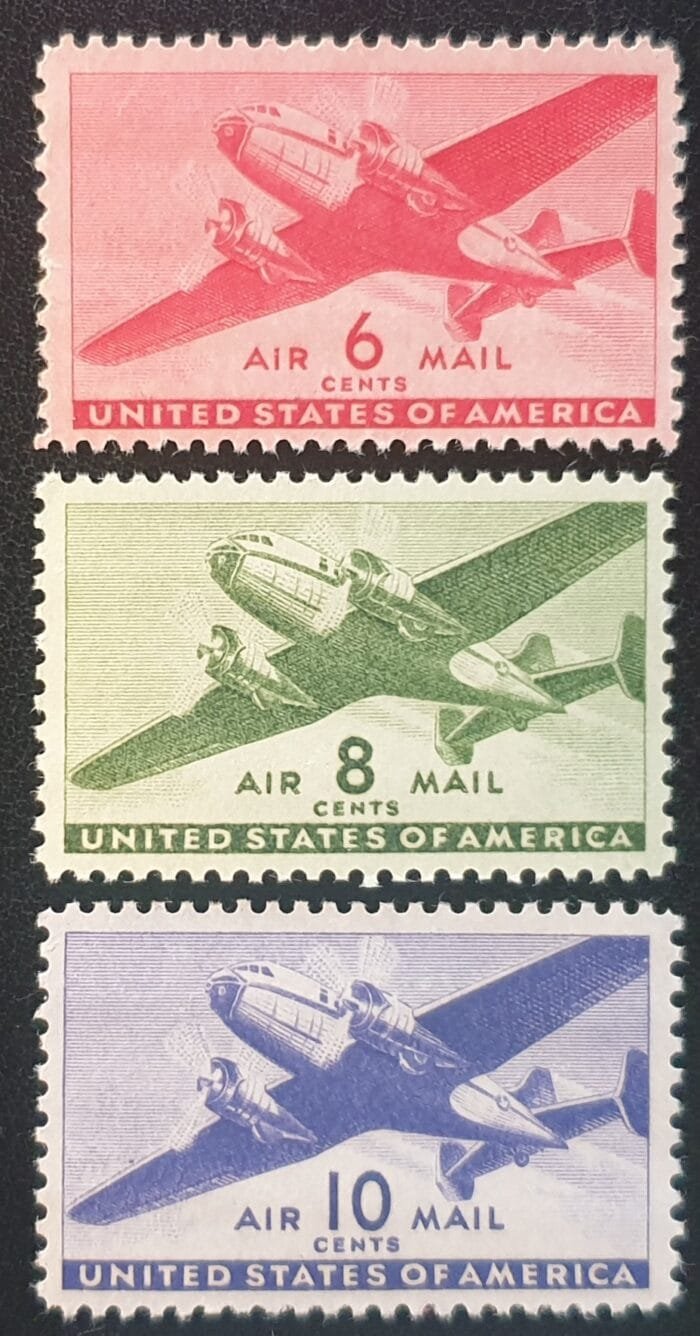United States 1941 "Air, Mail Plate" SGA901-A903 Part Set MNH