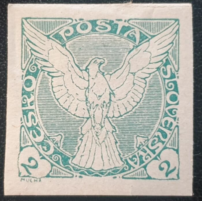 Czechoslovakia 1918 Newspaper Imperf. SG N24 2h. green Mounted Mint Single Stamp