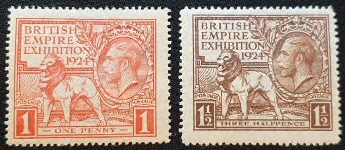 Great Britain King George V 1924 British Empire Exhibition. SG430-431 Set of 2 Mounted Mint Stamps