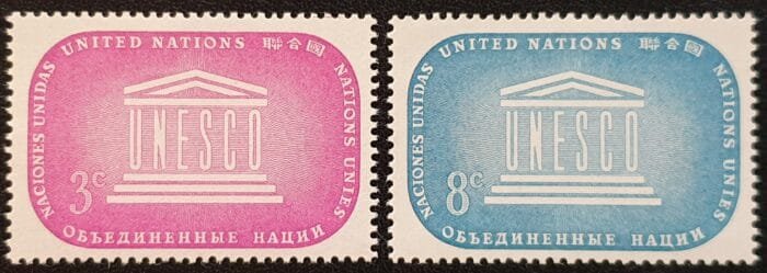 United Nations 1955 "UNESCO" SG33/34 MNH
