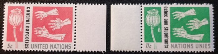 United Nations 1964 "Narcotics Control" SG131/2 MNH