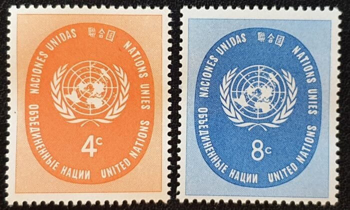 United Nations 1958 "U.N. Seal" SG63/4 Set of 2 MNH