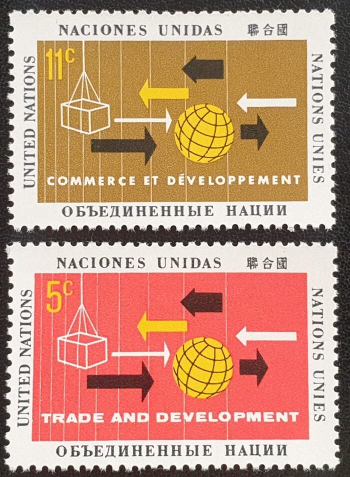 United Nations 1964 "U.N. Trade and Development Conference, Geneva" SG129/130 MNH