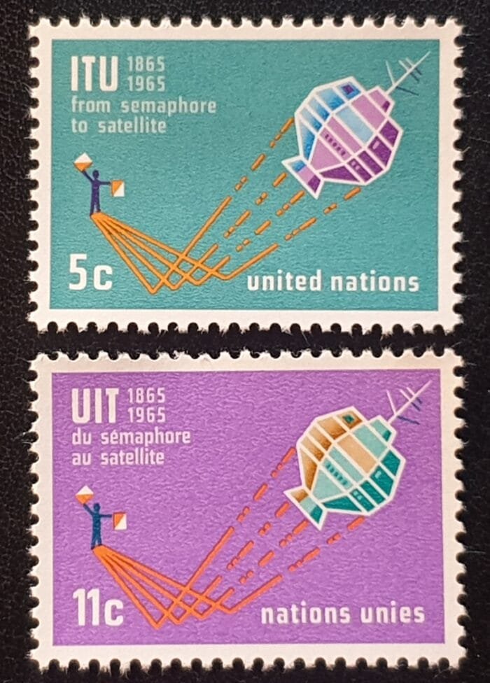 United Nations 1965 "I.T.U. Centenary" SG141/2 MNH