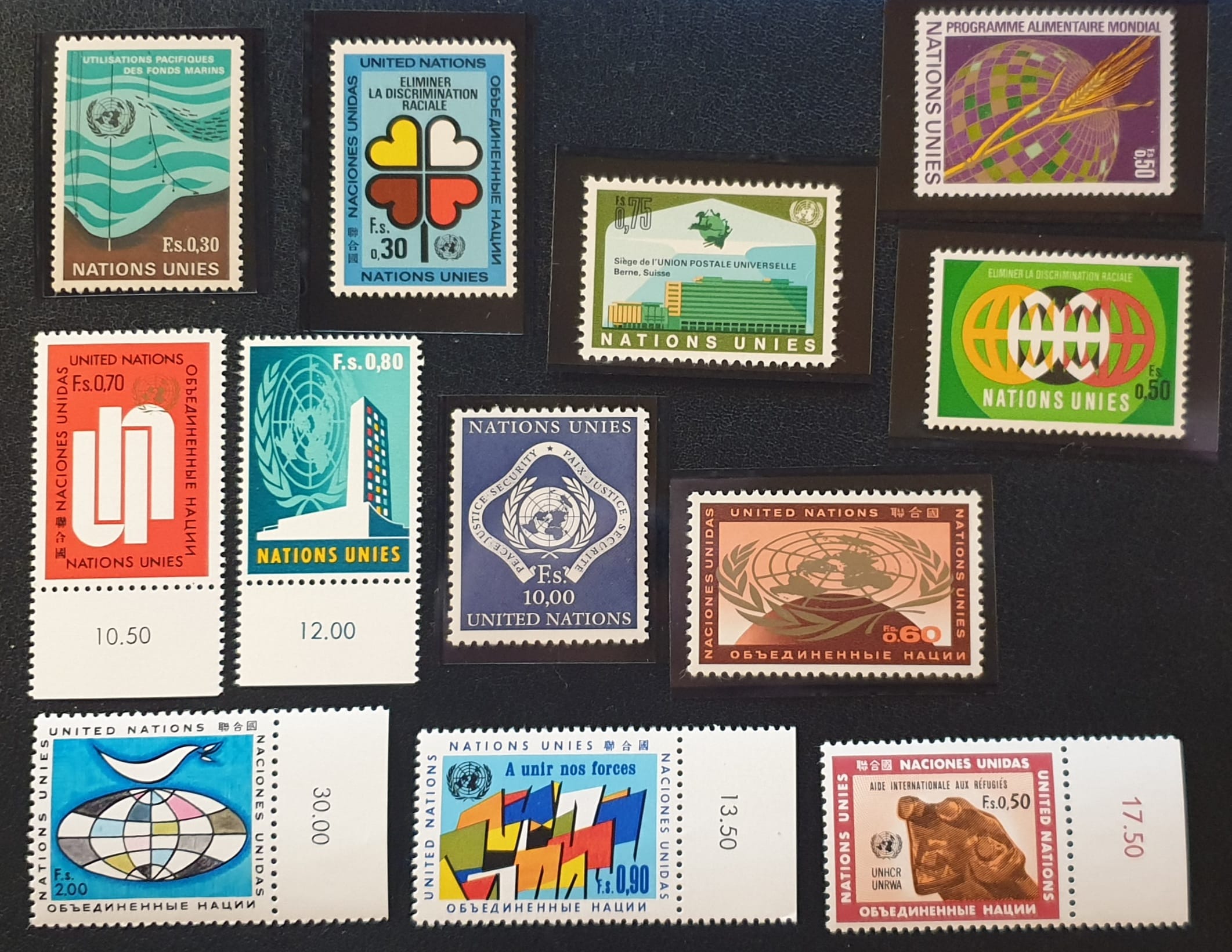 United Nations Geneva 1969-70 Definitive Part Set of 12 MNH