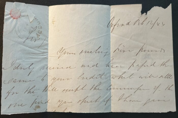 Great Britain Queen Victoria 1844 1d Red 4 Margins Letters D-C Black MX Part Entire Oxford-Shipton Nr Burford - Image 5
