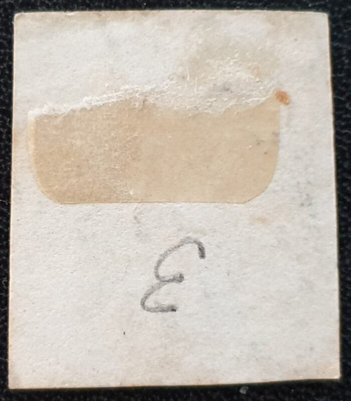 Great Britain Queen Victoria SG14 2d. blue Plate 3 Black Maltese Cross Letters T-C used stamp on paper - Image 2