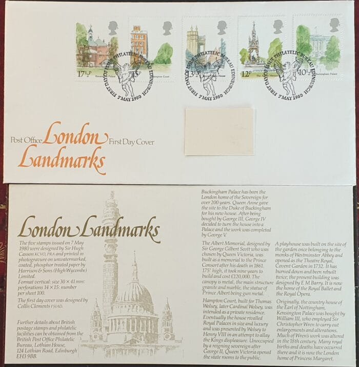 Great Britain First Day Cover 1980 "London Landmarks" 7.5.1980 EDINBURGH