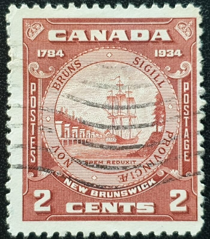 Canada 1934 "New Brunswick" SG334 2c. brown used stamp