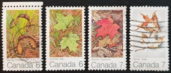 Canada 1971 "The Maple Leaf in Four Seasons" SG677-680 Set of 4 used stamps