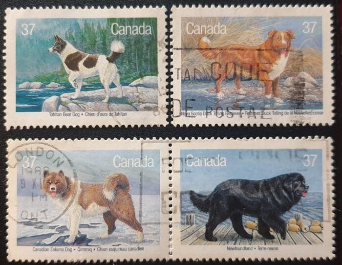 Canada 1988 "Canadian Dogs" SG1303-1306 Set of 4 used stamps