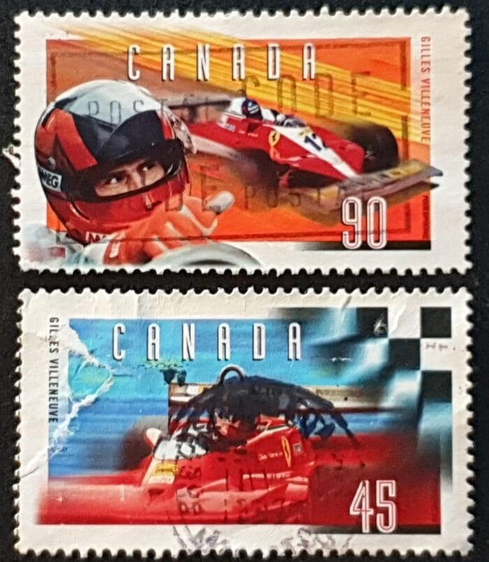 Canada 1997 "15th Death Anniversary of Gilles Villeneuve" SG1733/4 Set of 2 used stamps