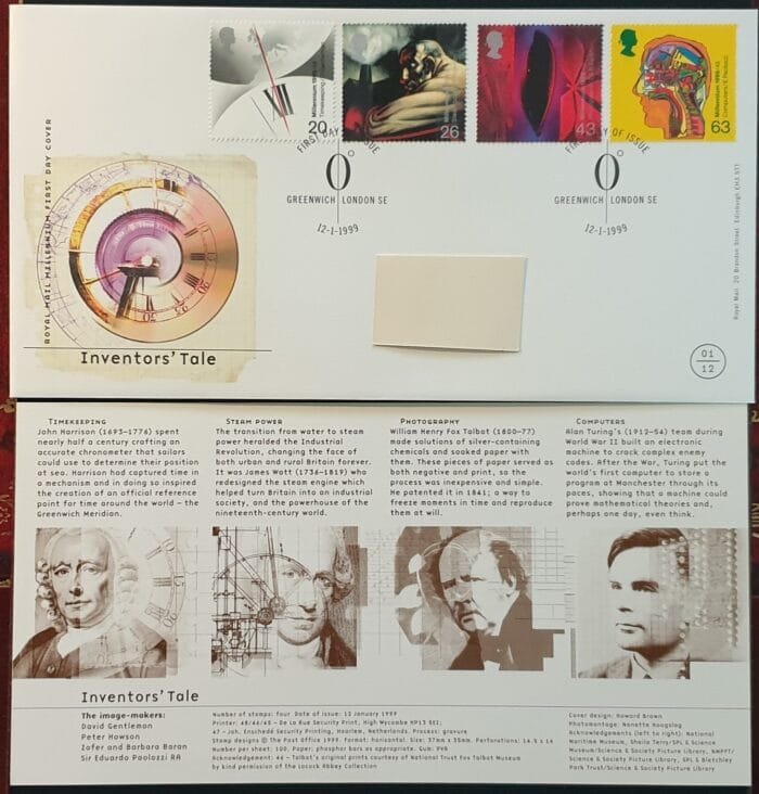 Great Britain First Day Cover 1999 "Inventors' Tale" 12-1-1999 LONDON