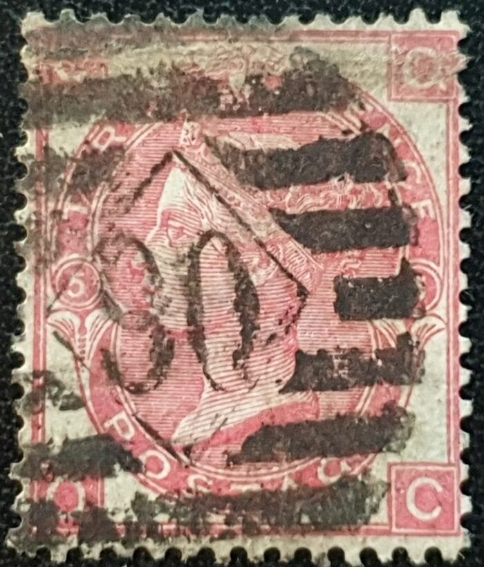 Great Britain Queen Victoria 1868 SG 103 3d. rose , Plate 5, Letters Q-C, used stamp