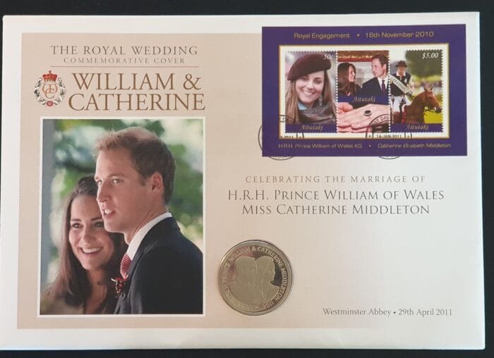 2011 THE ROYAL WEDDING WILLIAM & CATHERINE COMMEMORATIVE W-ABBEY MEDAL COVER PNC