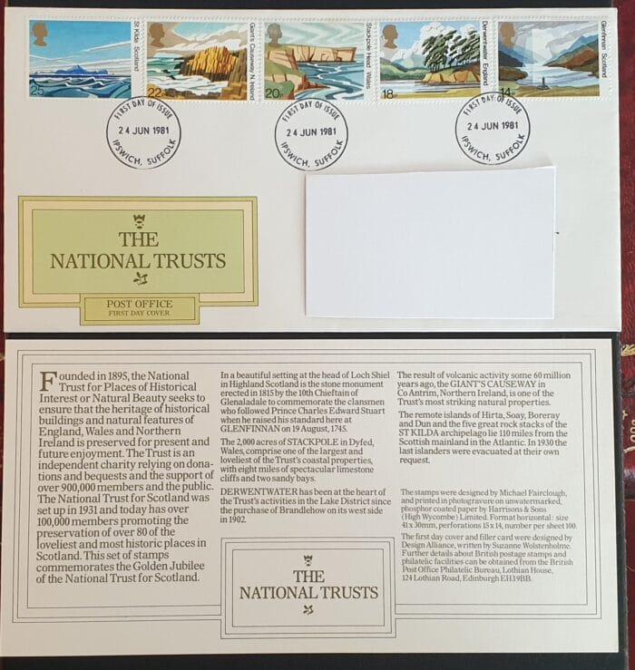Great Britain First Day Cover 1981 "The National Trusts" 24.6.1981 IPSWICH