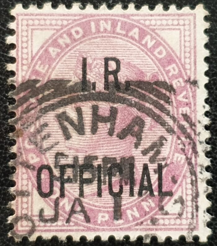 Great Britain Queen Victoria SGO3 1d Lilac I.R. Official CDS ‘TOTTENHAM’ used stamp