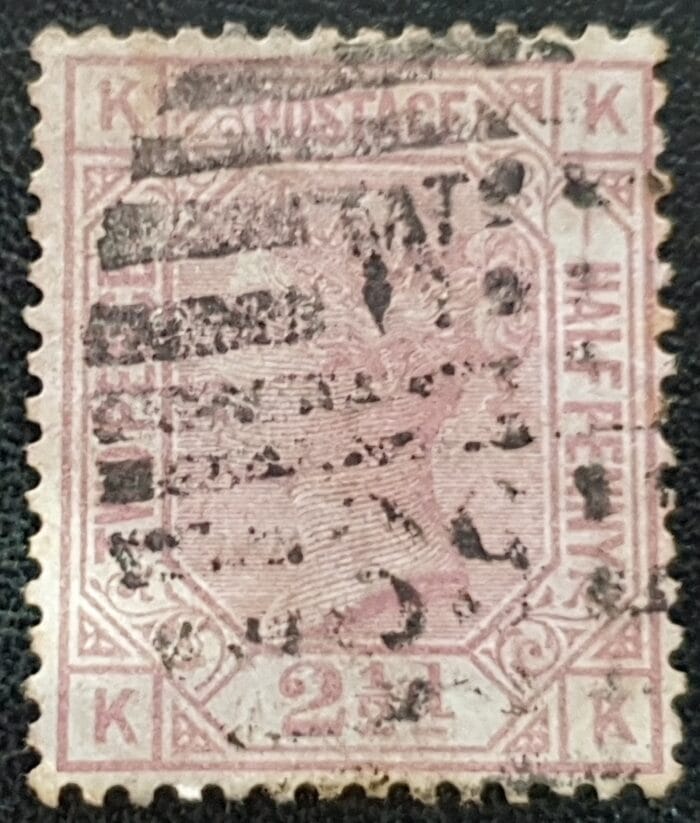 Great Britain Queen Victoria 1875 SG139 2½d. rosy mauve , Plate 1, Letters K-K used stamp