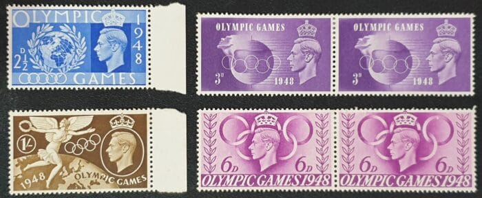 Great Britain King George VI 1948 SG495/8 2½d-1s 1948 Olympics Set Mounted Mint