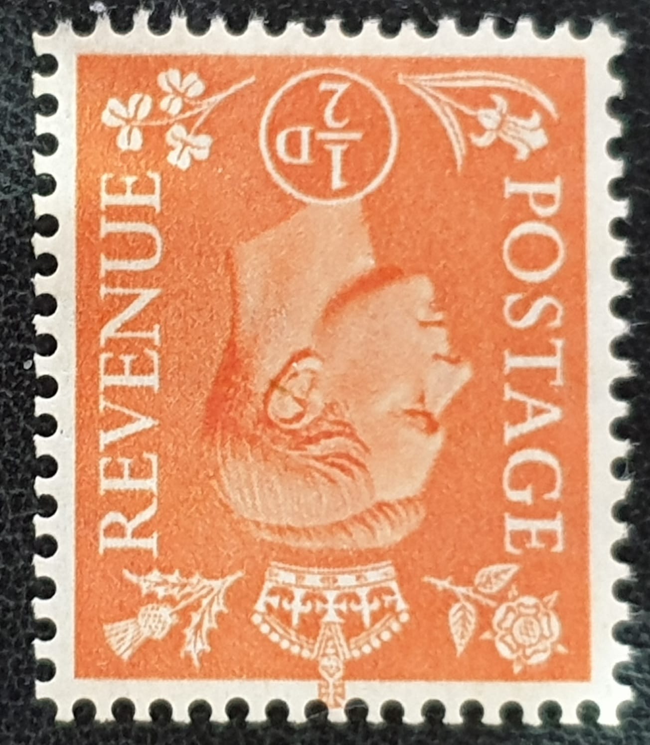 Great Britain King George VI ½d pale orange Wmk. Inverted SG 503wi Mounted Mint Single Stamp