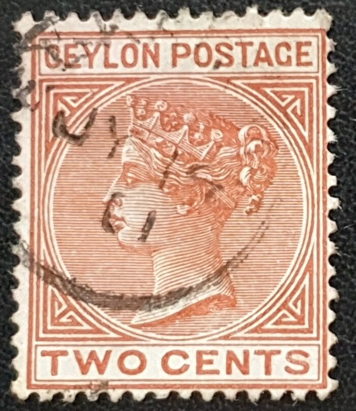 Ceylon 1883 SG146 2c. pale brown Wmk. Crown CA P.14 used single stamp