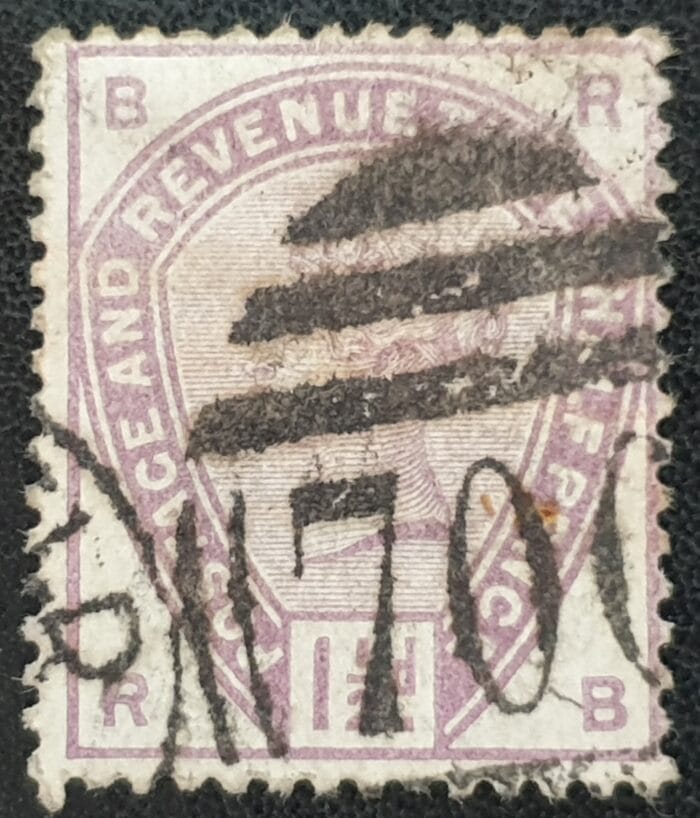Great Britain Queen Victoria SG188 1½d Lilac Letters R-B SHEFFIELD` Duplex cancel used stamp