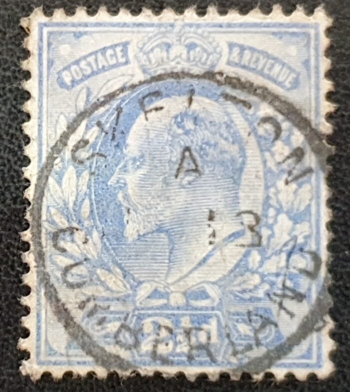 Great Britain King Edward VII 1911 SG276 2½d. bright blue CDS Skelton used