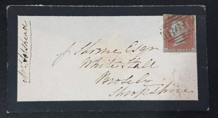 Great Britain Queen Victoria 1851 Cover 1d red SG8 Letters A-C Manchester
