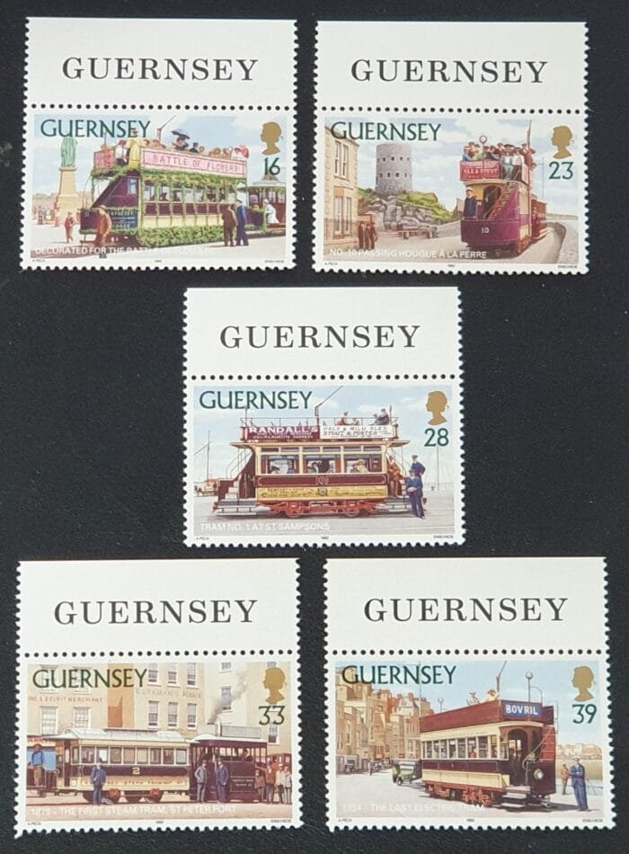 GUERNSEY 1992 "TRAMS" SG588-592 MNH