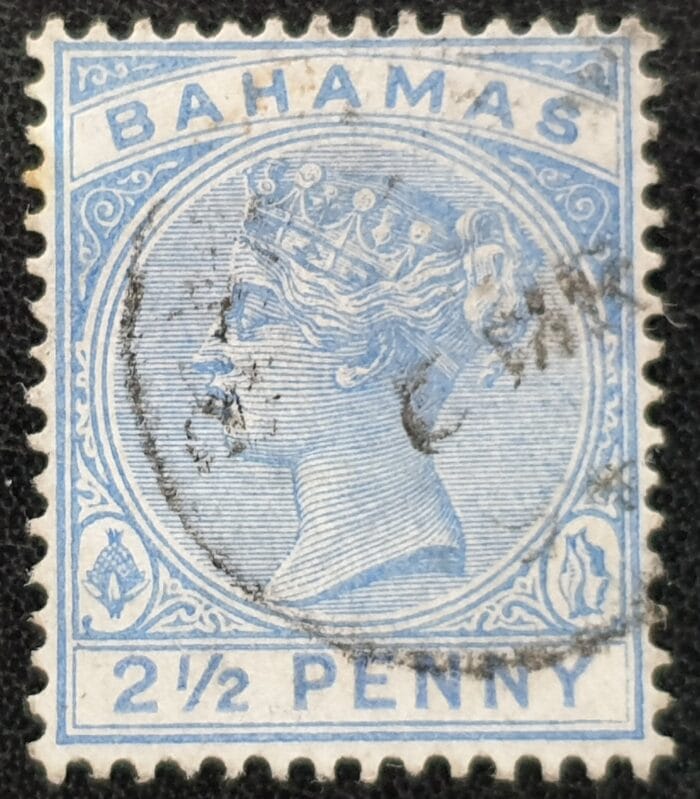 BAHAMAS SG50 1888 2½d dull blue used single stamp