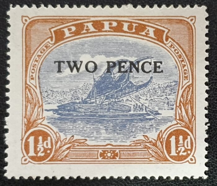AUSTRALIA Papua King George V SG121 2d on 1½ cobalt & light brown, LMM