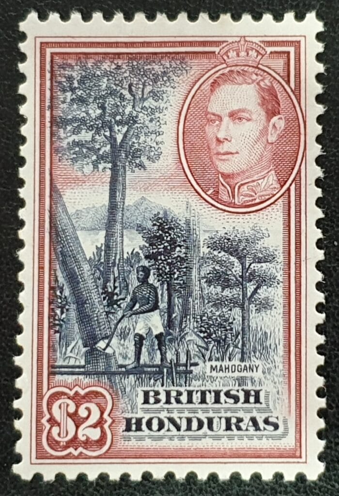 BRITISH HONDURAS 1938 $2 Deep Blue & Maroon SG160 Mounted Mint Stamp