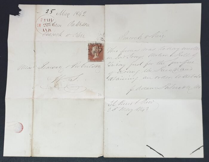 Great Britain Queen Victoria 1d. red on cover Black Maltese Cross Plate 20 Letters B-F 25/5/42 - Image 3