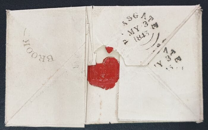 Great Britain 1843 Pre Paid Cover & Letter 3/5/1843 Portsmouth-Ramsgate Cancel - Image 4