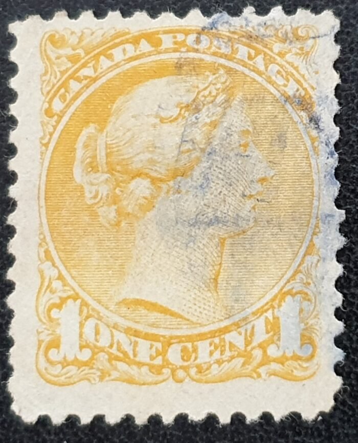 CANADA Queen Victoria SG73 1c. orange-yellow used single stamp