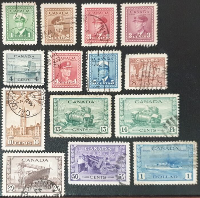 Canada SG375/88 "War Effort" 1942 Set of 14 used stamps