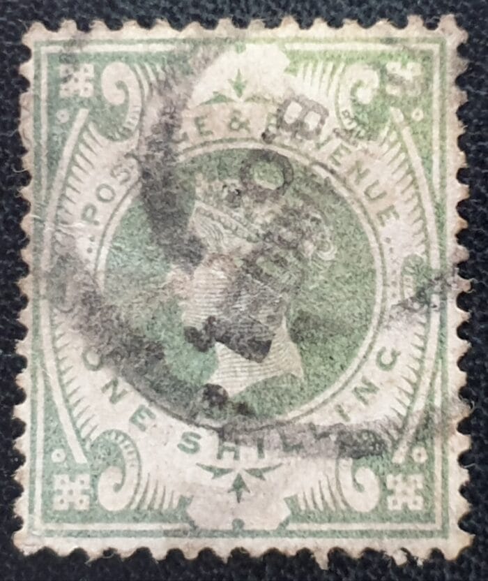Great Britain Queen Victoria 1887 SG211 1s. dull green , used stamp