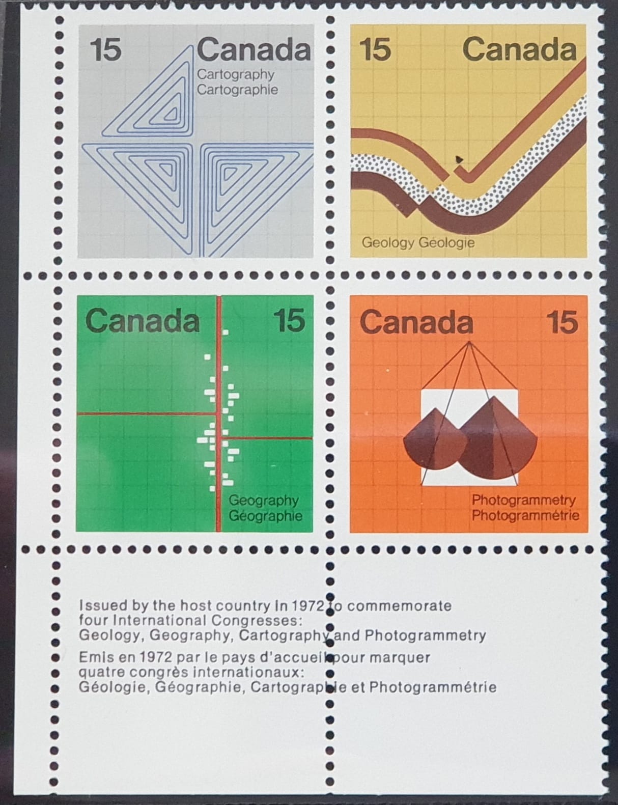 Canada 1972 "Earth Sciences" SG741/4 Block MNH