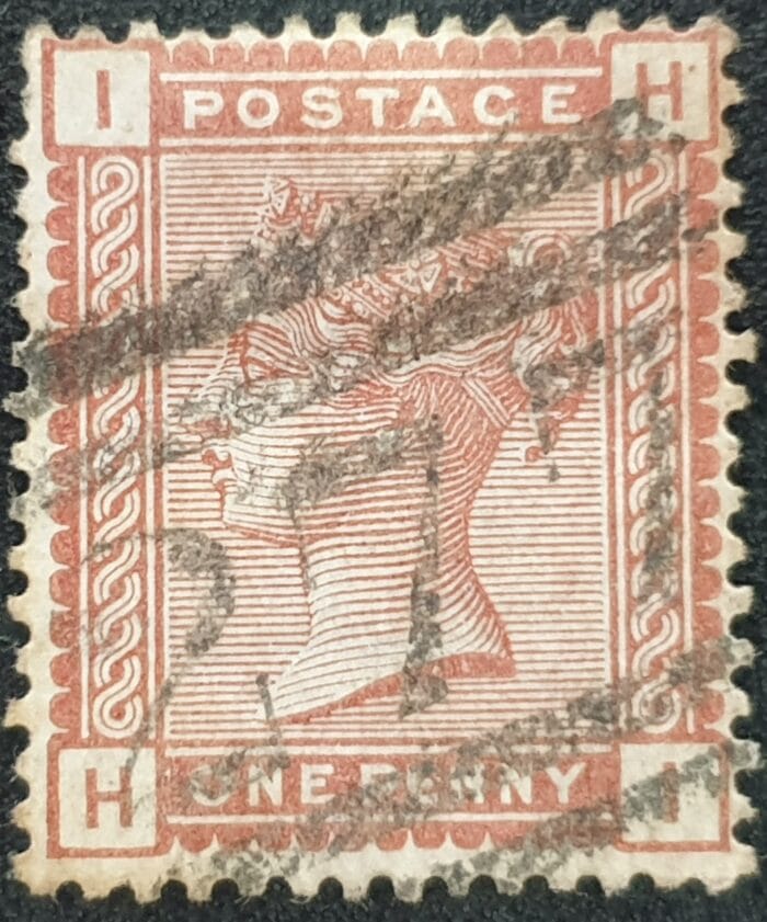 Great Britain Queen Victoria 1880 1d. Venetian red SG166 Letters H-I used stamp