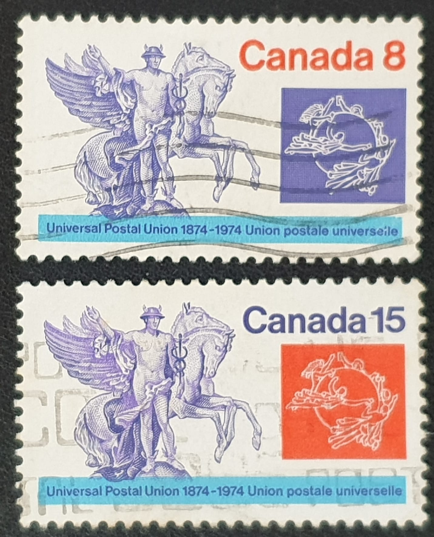 Canada 1974 "Centenary of UPU." SG790/1 Set of 2 used stamps