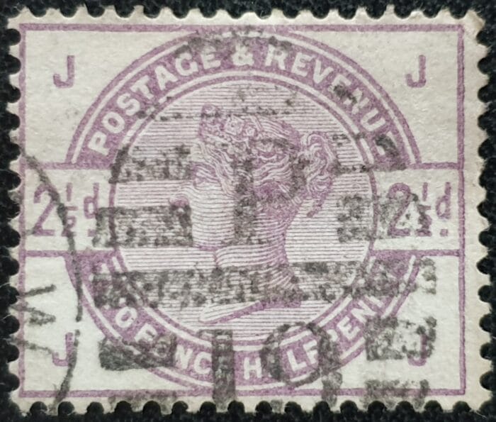 Great Britain Queen Victoria SG190 2½d. Lilac Letters J-J used stamp