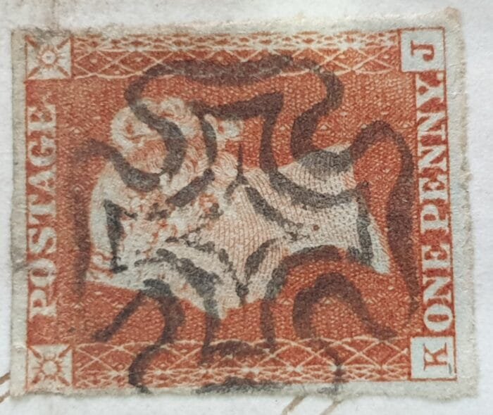 Great Britain Queen Victoria 1842 1d. red on cover Plate 20 Letters KJ, 29 October 1842 - Image 4
