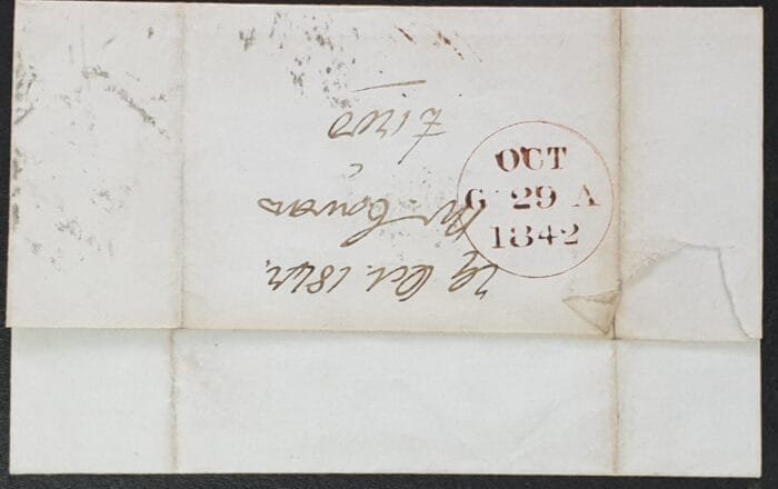 Great Britain Queen Victoria 1842 1d. red on cover Plate 20 Letters KJ, 29 October 1842 - Image 3