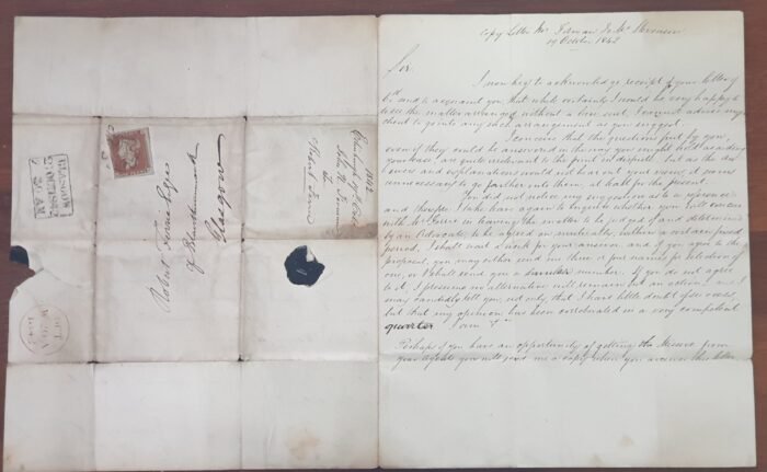 Great Britain Queen Victoria SG8 1d red on cover Plate 20 M-J 20/10/1842 Edinburgh to Glasgow - Image 5