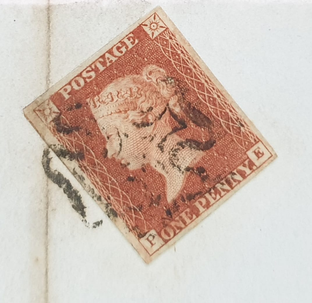 Great Britain Queen Victoria SG8 1d red on cover Plate 20 Letters P-E 11/4/1842 Barnstaple - London - Image 4