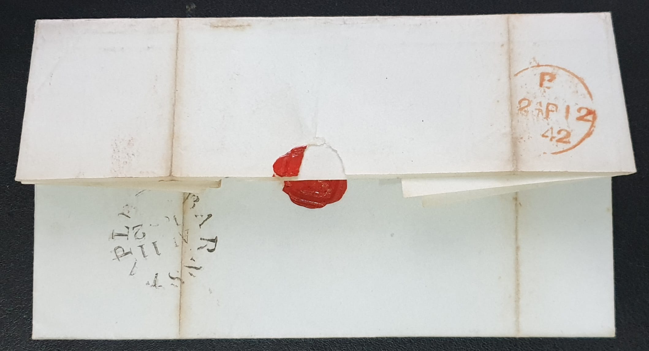 Great Britain Queen Victoria SG8 1d red on cover Plate 20 Letters P-E 11/4/1842 Barnstaple - London - Image 3