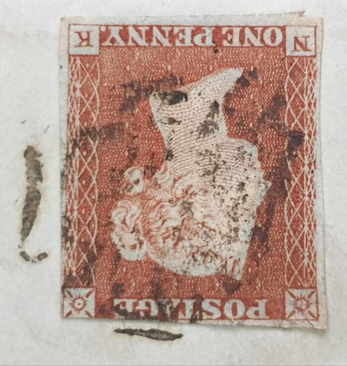 Great Britain Queen Victoria SG8 1d red on cover Plate 23 Letters NK 13/1/1844 Liverpool to Edinburgh - Image 4