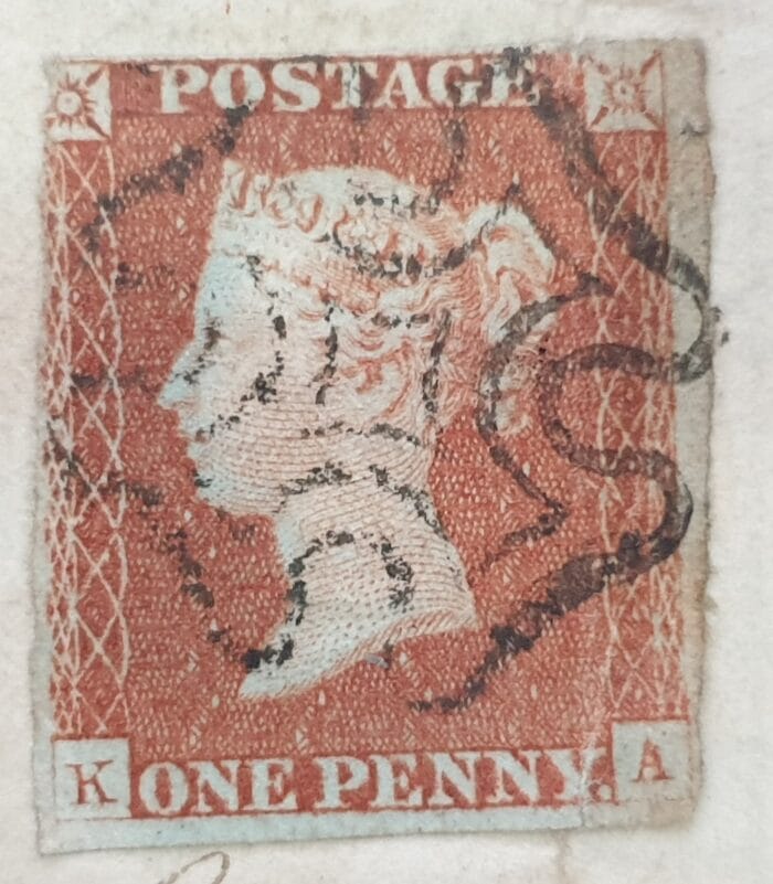 Great Britain Queen Victoria 1843 SG8 1d red entire Plate 26 Letters KA Galashiels-Edinburgh 4/4/1843 - Image 2