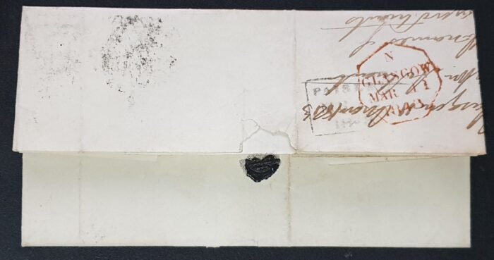 Great Britain Queen Victoria SG8 1d red Plate 26 Letter from Glasgow to Paisley 11/3/1843 - Image 3